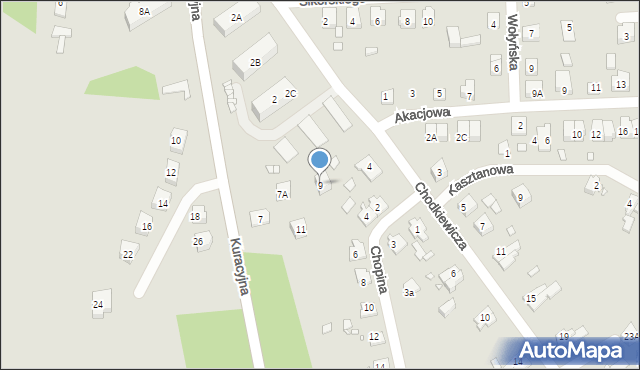 Prabuty, Kuracyjna, 9, mapa Prabuty