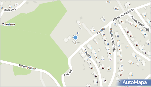 Przemyśl, Kupały, 8, mapa Przemyśla