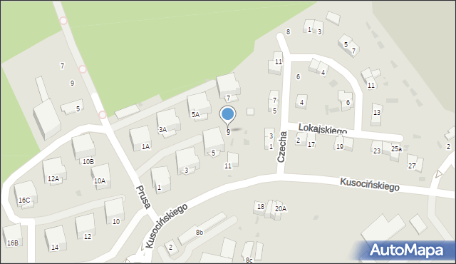 Puławy, Kusocińskiego Janusza, 9, mapa Puław