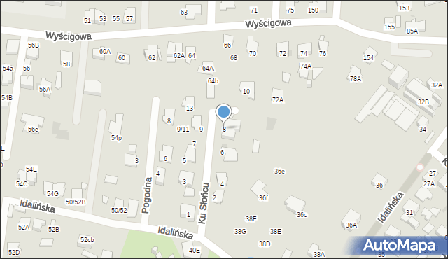Radom, Ku Słońcu, 8, mapa Radomia