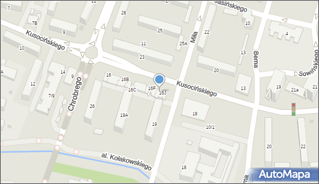 Radom, Kusocińskiego Janusza, 16H, mapa Radomia