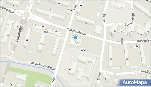 Radom, Kusocińskiego Janusza, 18, mapa Radomia