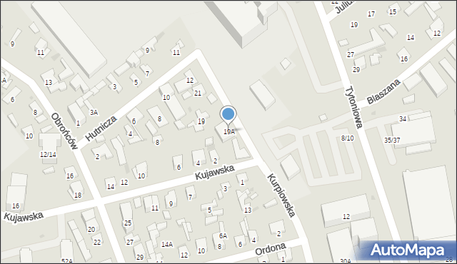 Radom, Kurpiowska, 19A, mapa Radomia