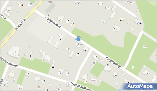 Radom, Kurpińskiego Karola, 12, mapa Radomia