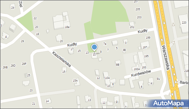 Radom, Kudły Leona, 11, mapa Radomia