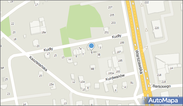 Radom, Kudły Leona, 5, mapa Radomia