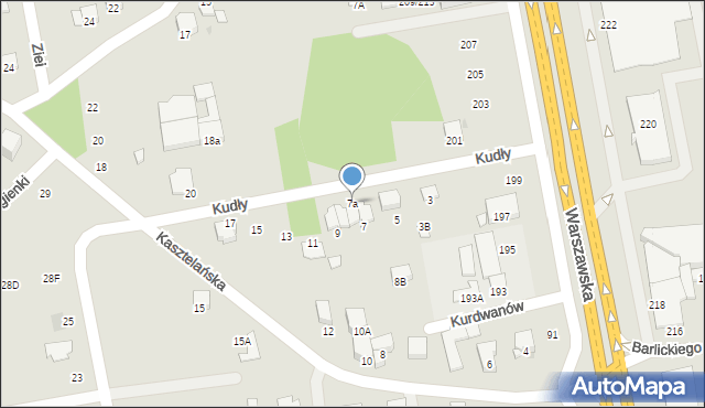 Radom, Kudły Leona, 7a, mapa Radomia