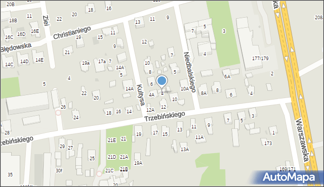 Radom, Kultysa Ignacego, 4, mapa Radomia