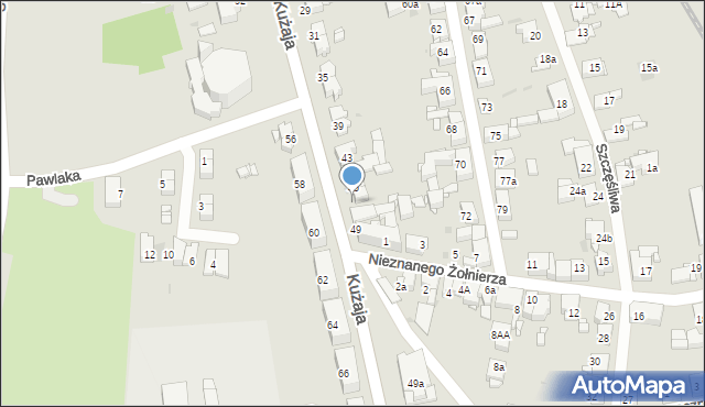 Radzionków, Kużaja Jana, 47, mapa Radzionków