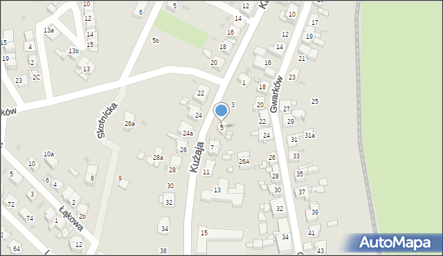 Radzionków, Kużaja Jana, 5, mapa Radzionków