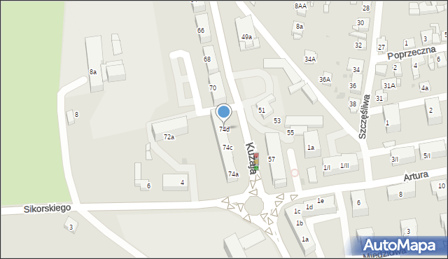 Radzionków, Kużaja Jana, 74d, mapa Radzionków
