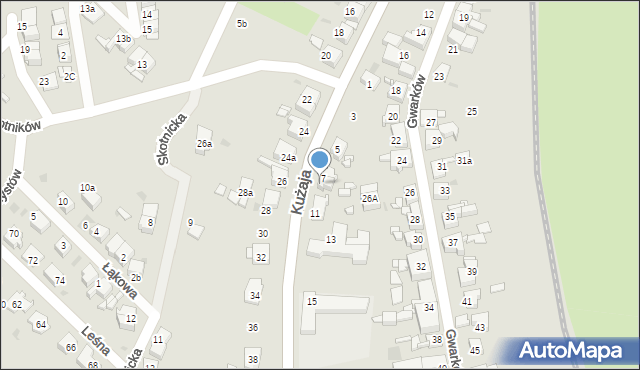 Radzionków, Kużaja Jana, 9, mapa Radzionków