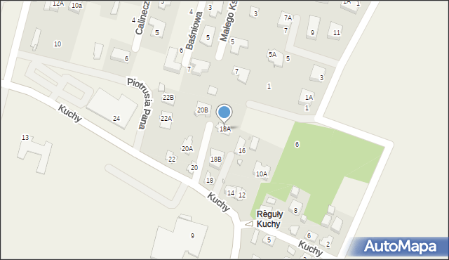 Reguły, Kuchy, 18A, mapa Reguły