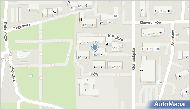 Ruda Śląska, Kukułcza, 5A, mapa Rudy Śląskiej