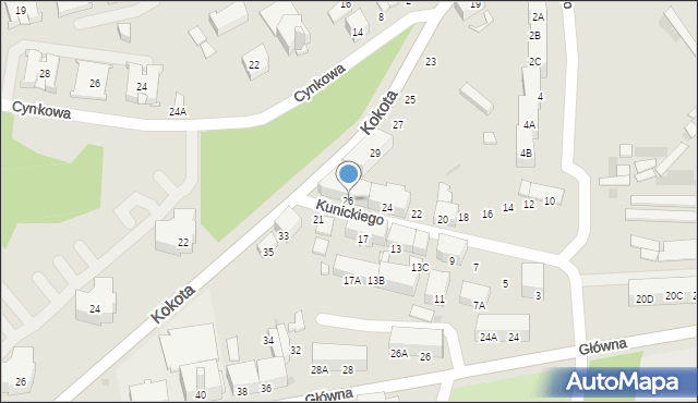 Ruda Śląska, Kunickiego Stanisława, 26, mapa Rudy Śląskiej