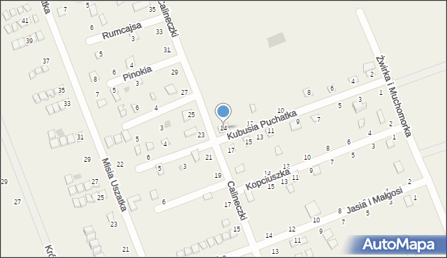 Rusinowo, Kubusia Puchatka, 14, mapa Rusinowo