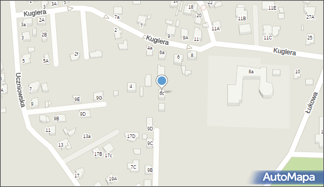 Rybnik, Kuglera Bernarda, 6c, mapa Rybnika