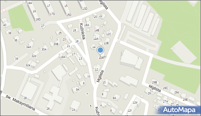 Rybnik, Kuźnicka, 12A, mapa Rybnika