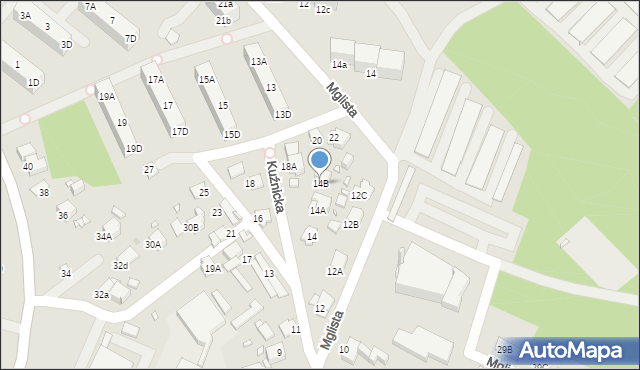 Rybnik, Kuźnicka, 14B, mapa Rybnika