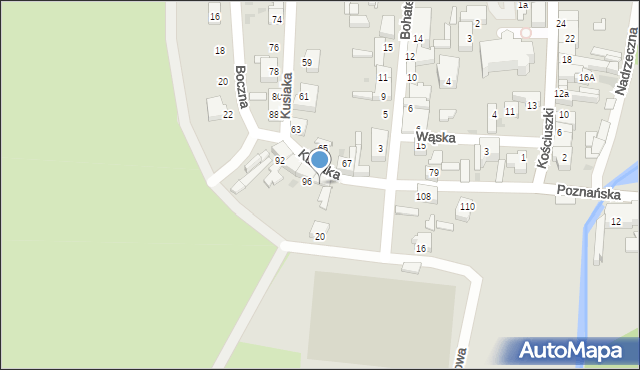 Rzepin, Kusiaka Stanisława, ks., 98, mapa Rzepin