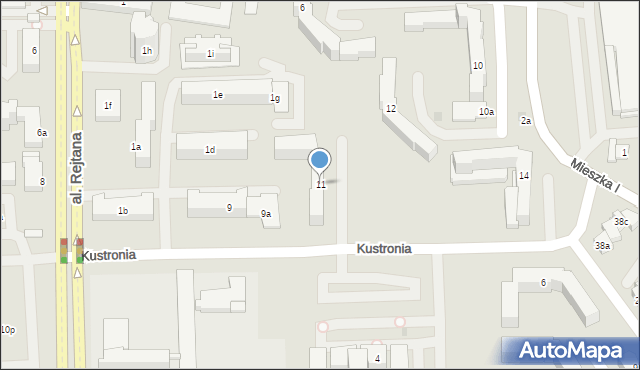 Rzeszów, Kustronia Józefa, gen., 11, mapa Rzeszów