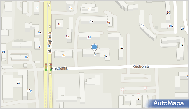 Rzeszów, Kustronia Józefa, gen., 9, mapa Rzeszów