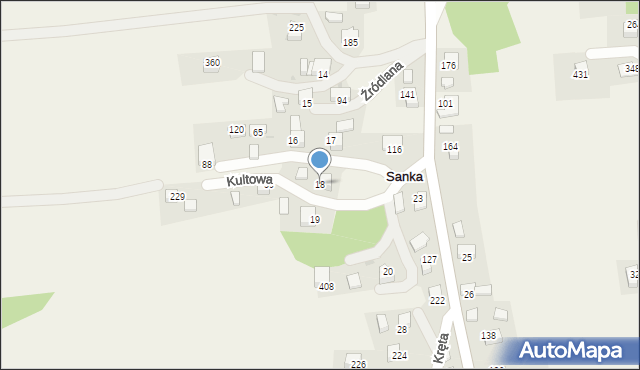 Sanka, Kultowa, 20, mapa Sanka