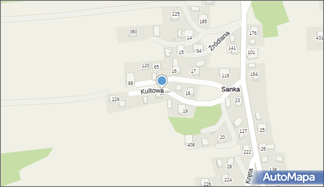 Sanka, Kultowa, 7, mapa Sanka