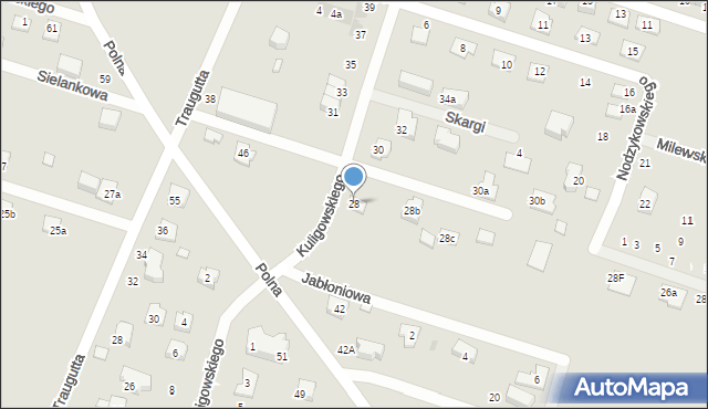 Serock, Kuligowskiego Franciszka, ks., 28, mapa Serock