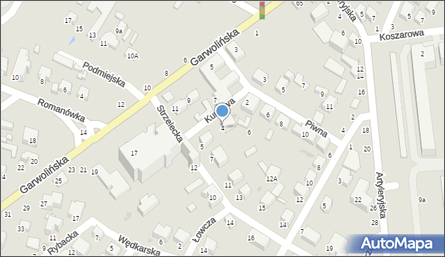 Siedlce, Kurkowa, 4, mapa Siedlce