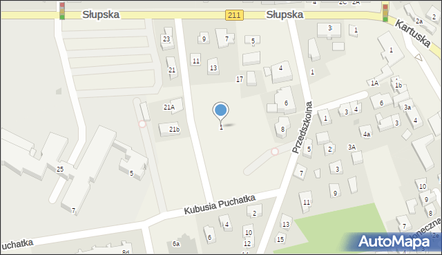 Sierakowice, Kubusia Puchatka, 1, mapa Sierakowice