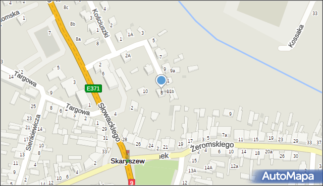 Skaryszew, Kunegundy, 8, mapa Skaryszew