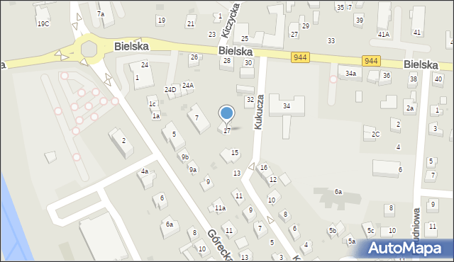 Skoczów, Kukucza Rudolfa, 17, mapa Skoczów