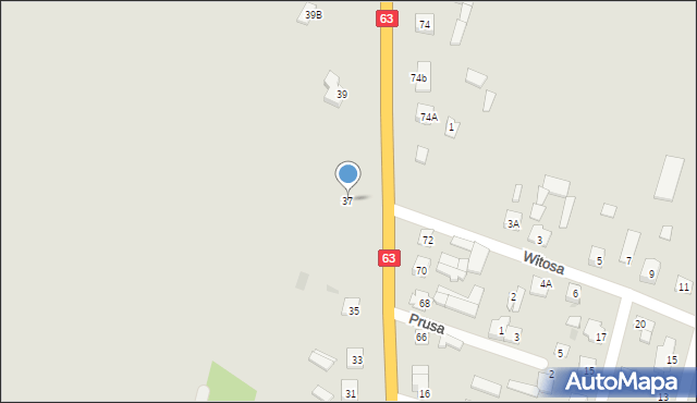 Sokołów Podlaski, Kupientyńska, 37, mapa Sokołów Podlaski