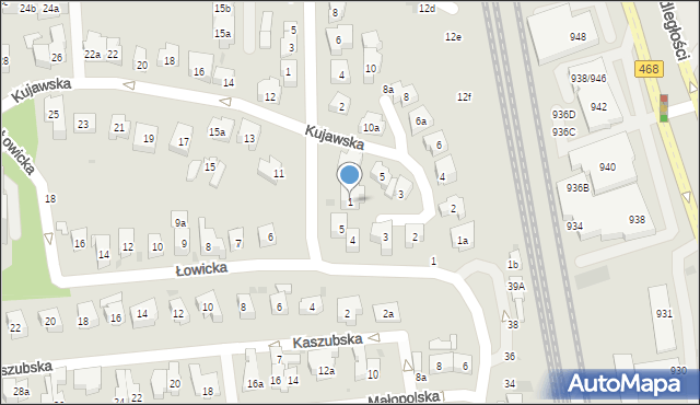 Sopot, Kujawska, 1, mapa Sopotu
