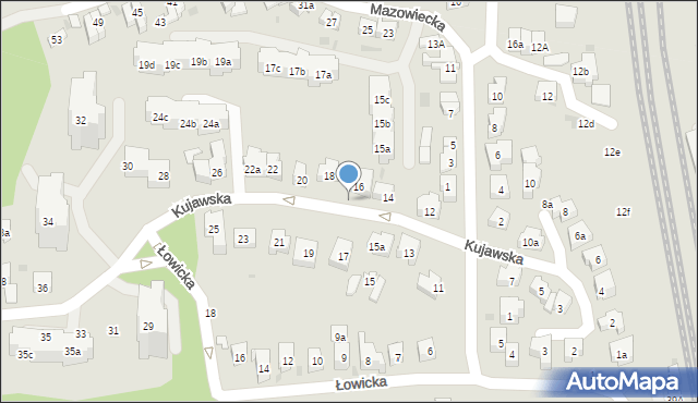 Sopot, Kujawska, 16a, mapa Sopotu