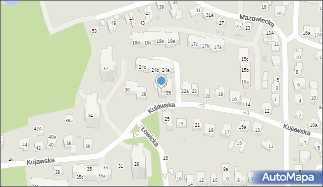 Sopot, Kujawska, 26a, mapa Sopotu