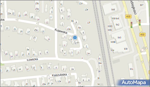 Sopot, Kujawska, 3, mapa Sopotu