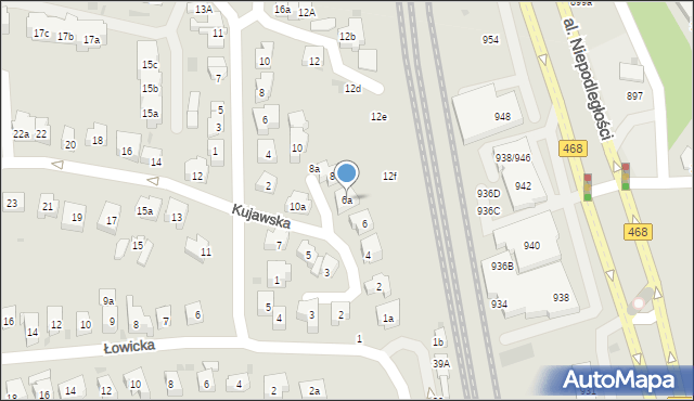 Sopot, Kujawska, 6a, mapa Sopotu