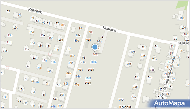 Sosnowiec, Kukułek, 101, mapa Sosnowca