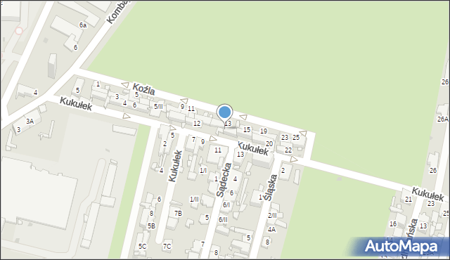 Sosnowiec, Kukułek, 14, mapa Sosnowca