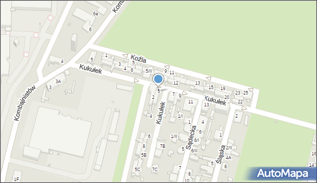 Sosnowiec, Kukułek, 5, mapa Sosnowca