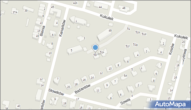 Sosnowiec, Kukułek, 51l, mapa Sosnowca