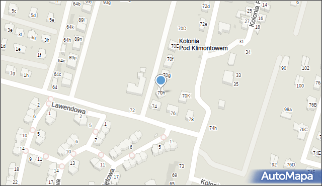 Sosnowiec, Kukułek, 70h, mapa Sosnowca