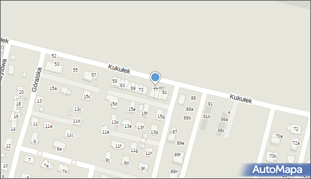 Sosnowiec, Kukułek, 77, mapa Sosnowca