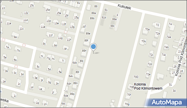 Sosnowiec, Kukułek, 93e, mapa Sosnowca