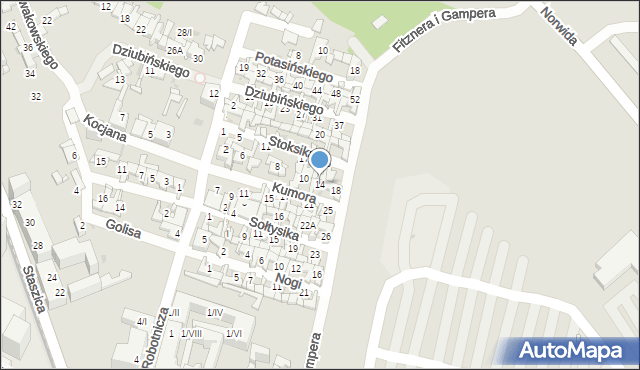 Sosnowiec, Kumora Szczepana, 14, mapa Sosnowca