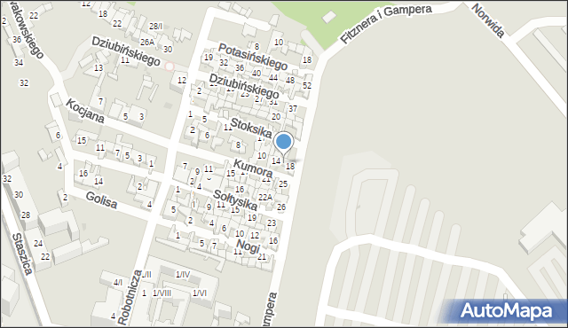 Sosnowiec, Kumora Szczepana, 16, mapa Sosnowca