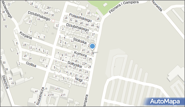 Sosnowiec, Kumora Szczepana, 18, mapa Sosnowca