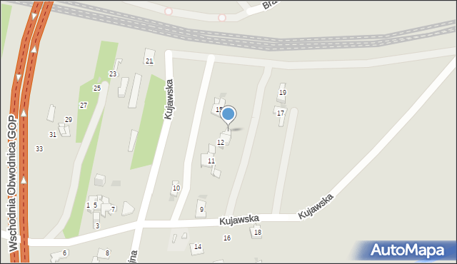 Sosnowiec, Kujawska, 13, mapa Sosnowca